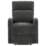 Hamilton Chenille Upholstered Manual Glider Recliner Charcoal Grey by Coaster at Eve Furniture