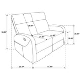 Hamilton Chenille Upholstered Manual Reclining Loveseat Charcoal Grey by Coaster at Eve Furniture
