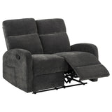 Hamilton Chenille Upholstered Manual Reclining Loveseat Charcoal Grey by Coaster at Eve Furniture