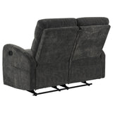 Hamilton Chenille Upholstered Manual Reclining Loveseat Charcoal Grey by Coaster at Eve Furniture