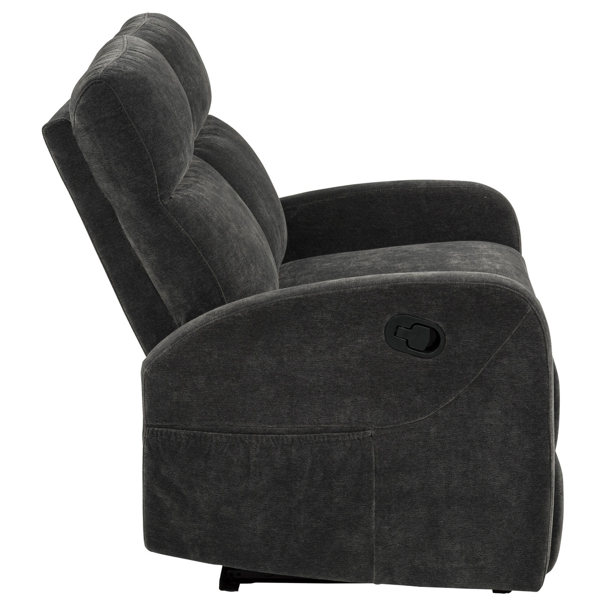 Hamilton Chenille Upholstered Manual Reclining Loveseat Charcoal Grey by Coaster at Eve Furniture