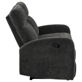 Hamilton Chenille Upholstered Manual Reclining Loveseat Charcoal Grey by Coaster at Eve Furniture