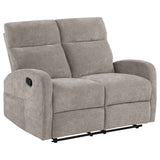 Hamilton Chenille Upholstered Manual Reclining Loveseat Sand by Coaster at Eve Furniture