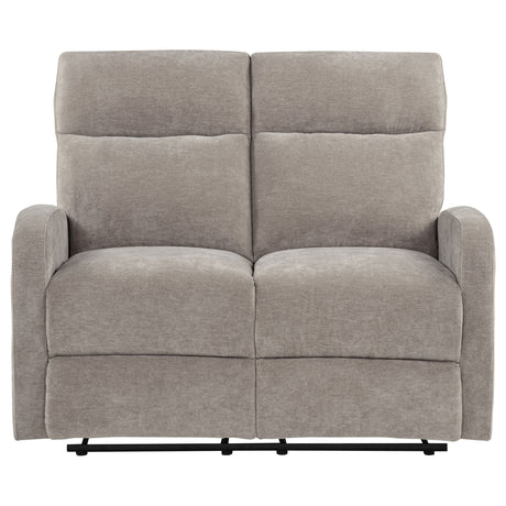 Hamilton Chenille Upholstered Manual Reclining Loveseat Sand by Coaster at Eve Furniture
