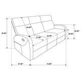 Hamilton Chenille Upholstered Manual Reclining Sofa Charcoal Grey by Coaster at Eve Furniture