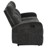 Hamilton Chenille Upholstered Manual Reclining Sofa Charcoal Grey by Coaster at Eve Furniture