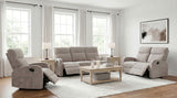 Hamilton Chenille Upholstered Manual Reclining Sofa Sand by Coaster at Eve Furniture