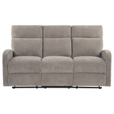 Hamilton Chenille Upholstered Manual Reclining Sofa Sand by Coaster at Eve Furniture