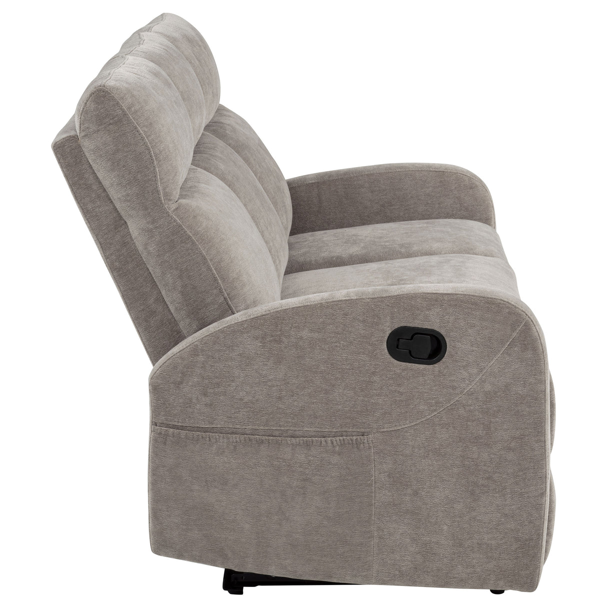 Hamilton Chenille Upholstered Manual Reclining Sofa Sand by Coaster at Eve Furniture
