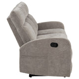 Hamilton Chenille Upholstered Manual Reclining Sofa Sand by Coaster at Eve Furniture