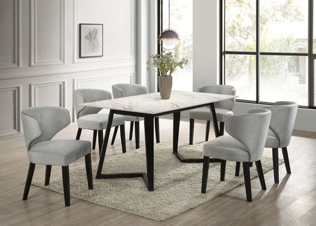 Hamilton White 7-Piece Dining Room Set by Happy Homes at Eve Furniture