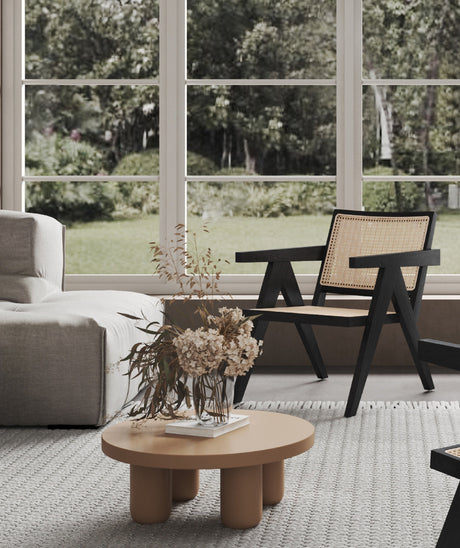 Hamlet Accent Chair in Black and Natural Cane by Manhattan Comfort at Eve Furniture