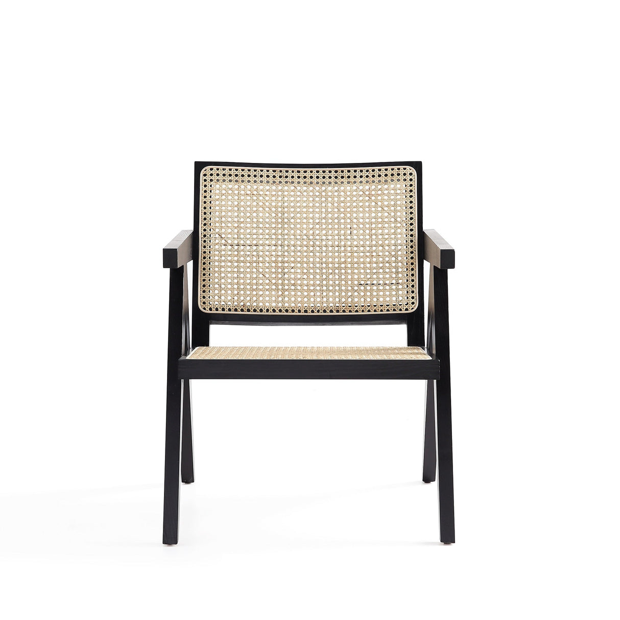 Hamlet Accent Chair in Black and Natural Cane by Manhattan Comfort at Eve Furniture