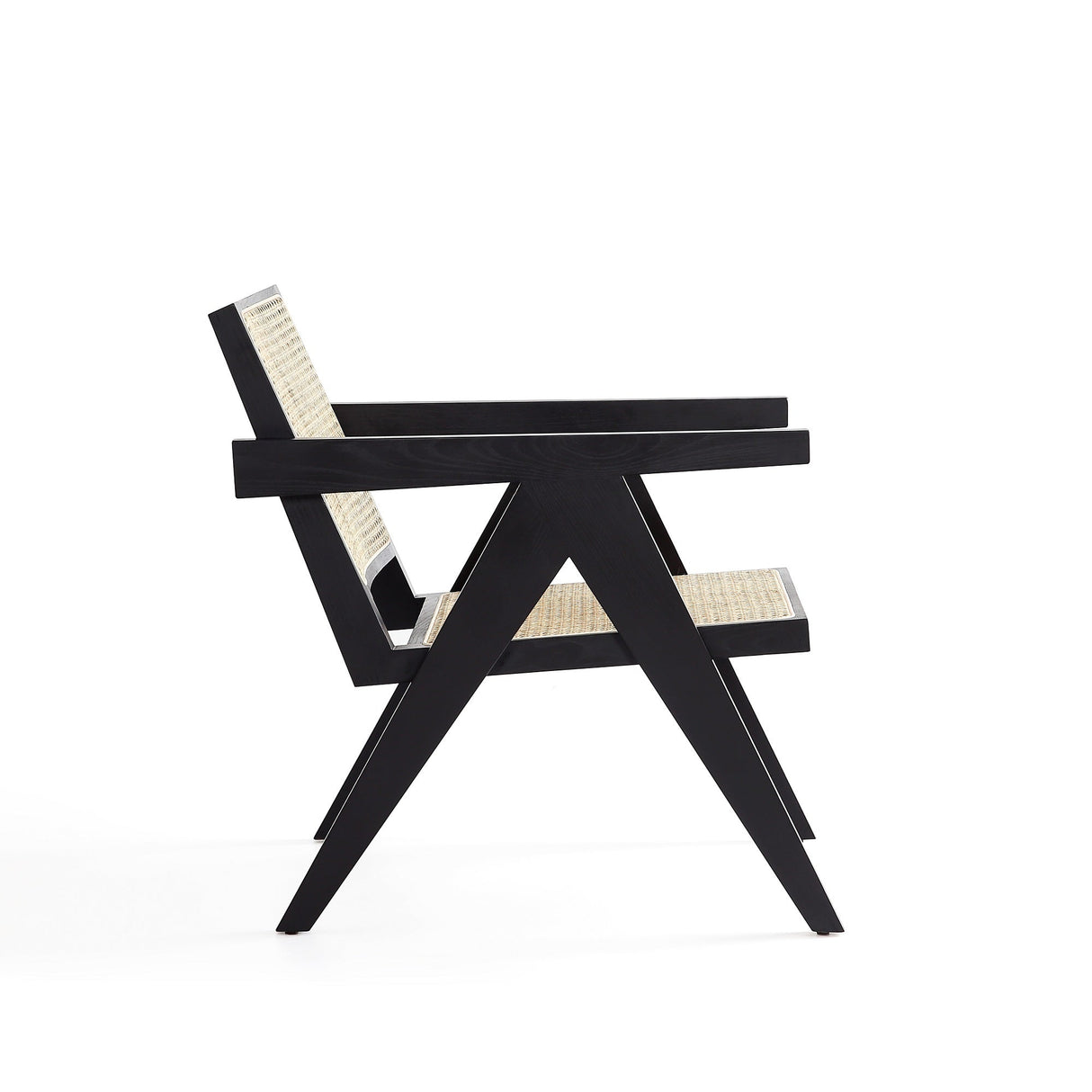 Hamlet Accent Chair in Black and Natural Cane by Manhattan Comfort at Eve Furniture