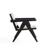 Hamlet Accent Chair in Black and Natural Cane by Manhattan Comfort at Eve Furniture