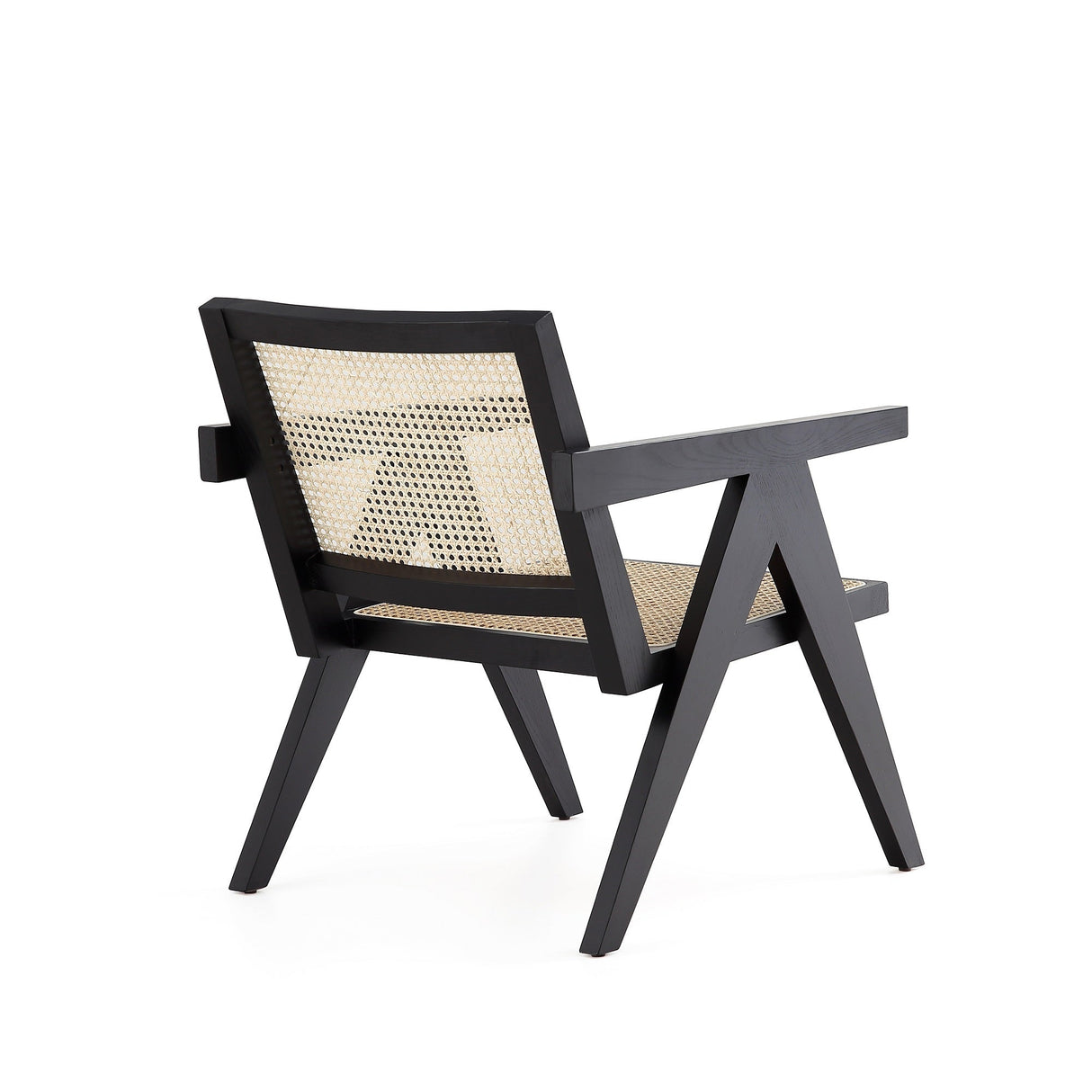 Hamlet Accent Chair in Black and Natural Cane by Manhattan Comfort at Eve Furniture