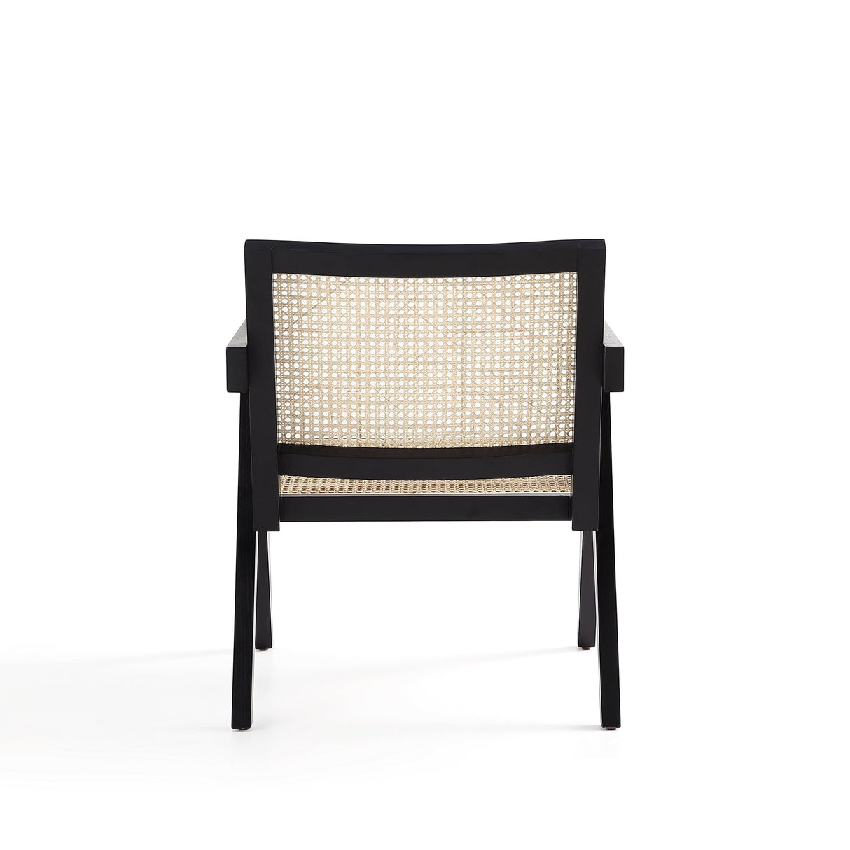 Hamlet Accent Chair in Black and Natural Cane by Manhattan Comfort at Eve Furniture