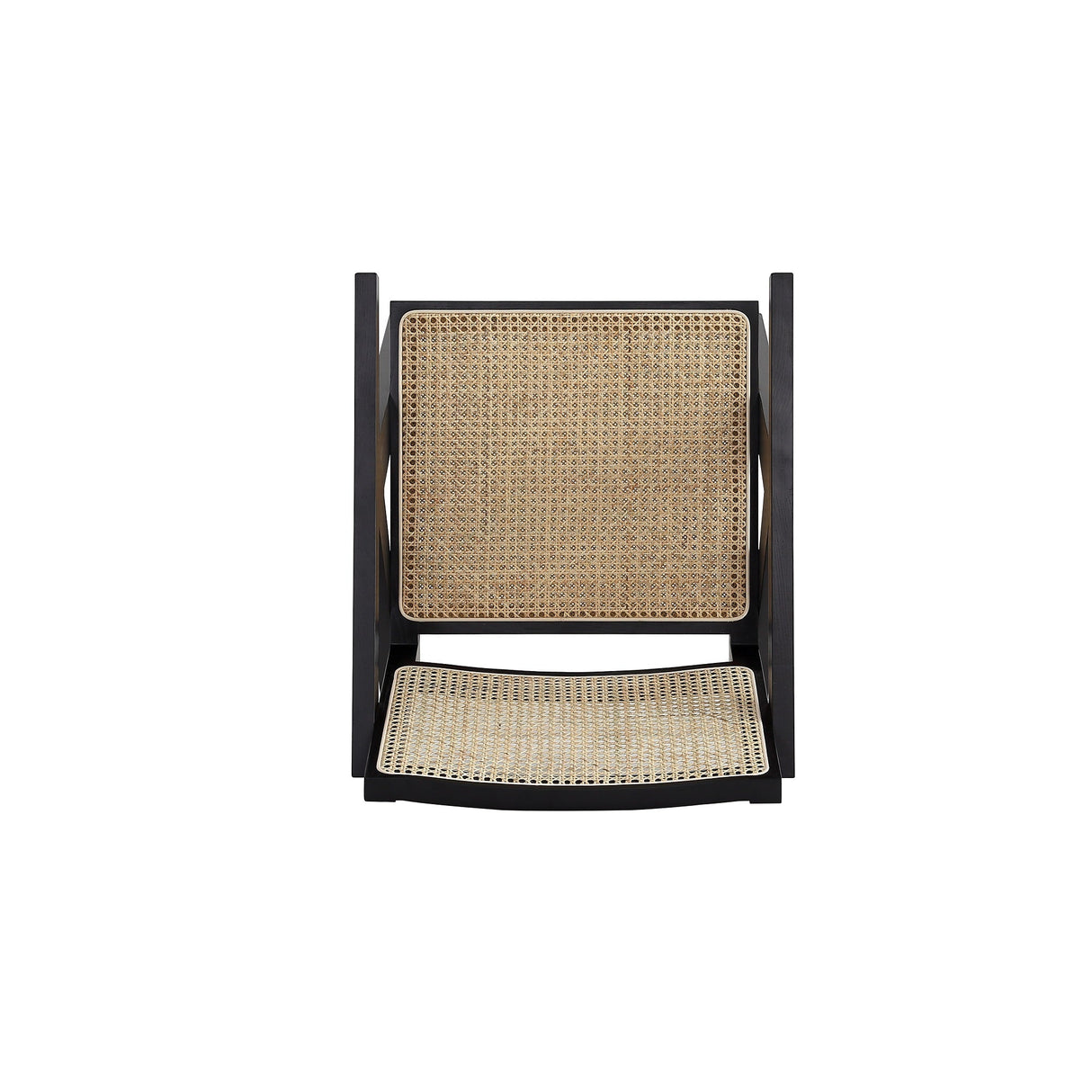 Hamlet Accent Chair in Black and Natural Cane by Manhattan Comfort at Eve Furniture