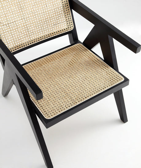 Hamlet Accent Chair in Black and Natural Cane (set of 2) by Manhattan Comfort at Eve Furniture