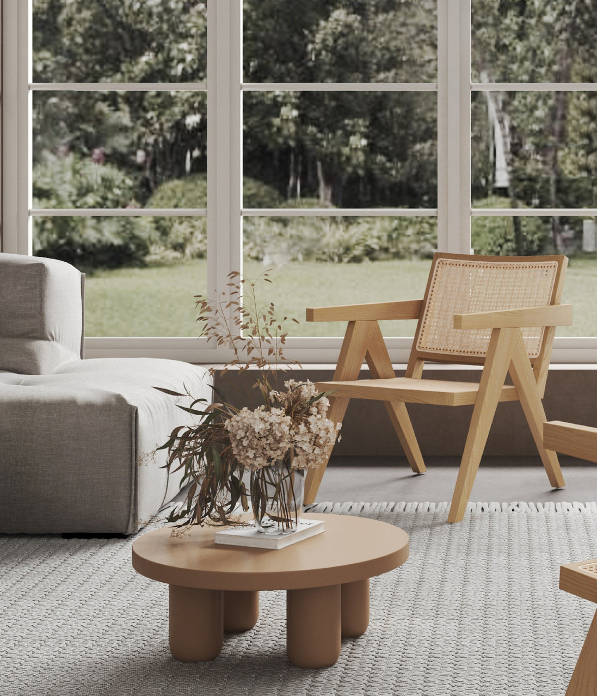 Hamlet Accent Chair in Nature Cane by Manhattan Comfort at Eve Furniture