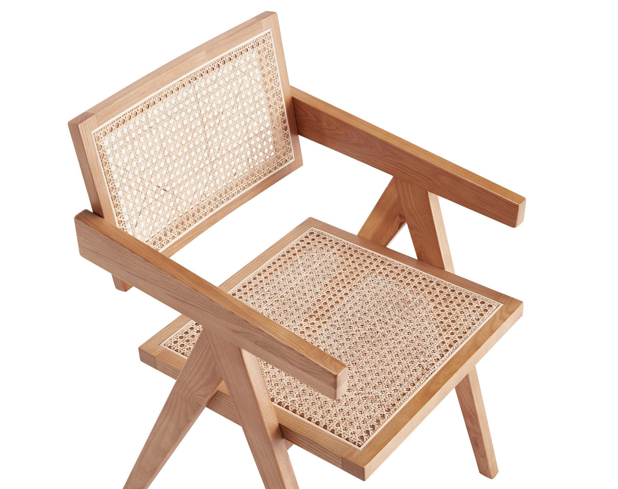 Hamlet Dining Arm Chair in Nature Cane by Manhattan Comfort at Eve Furniture