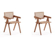 Hamlet Dining Arm Chair in Nature Cane (set of 2) by Manhattan Comfort at Eve Furniture