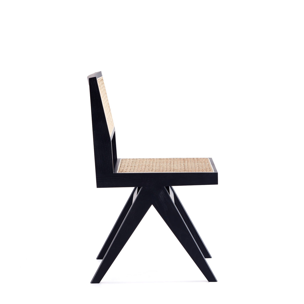 Hamlet Dining Chair in Black and Natural Cane (set of 2) by Manhattan Comfort at Eve Furniture