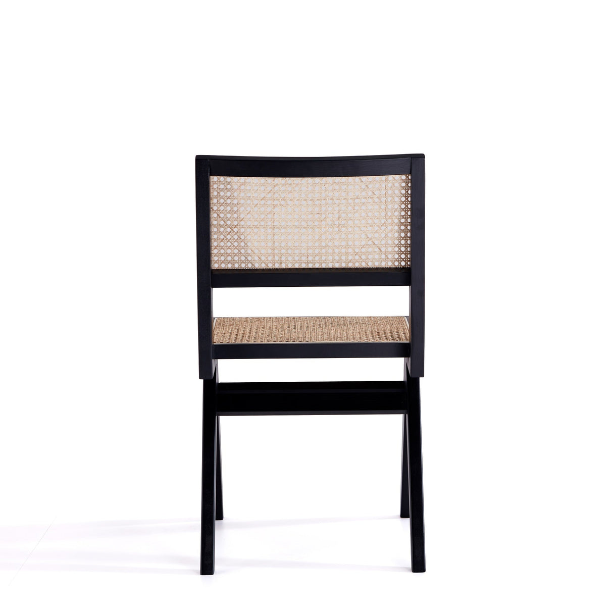 Hamlet Dining Chair in Black and Natural Cane (set of 2) by Manhattan Comfort at Eve Furniture