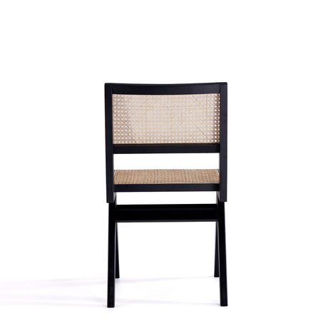 Hamlet Dining Chair in Black and Natural Cane (set of 2) by Manhattan Comfort at Eve Furniture