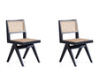 Hamlet Dining Chair in Black and Natural Cane (set of 2) by Manhattan Comfort at Eve Furniture