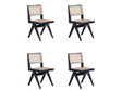 Hamlet Dining Chair in Black and Natural Cane (set of 4) by Manhattan Comfort at Eve Furniture