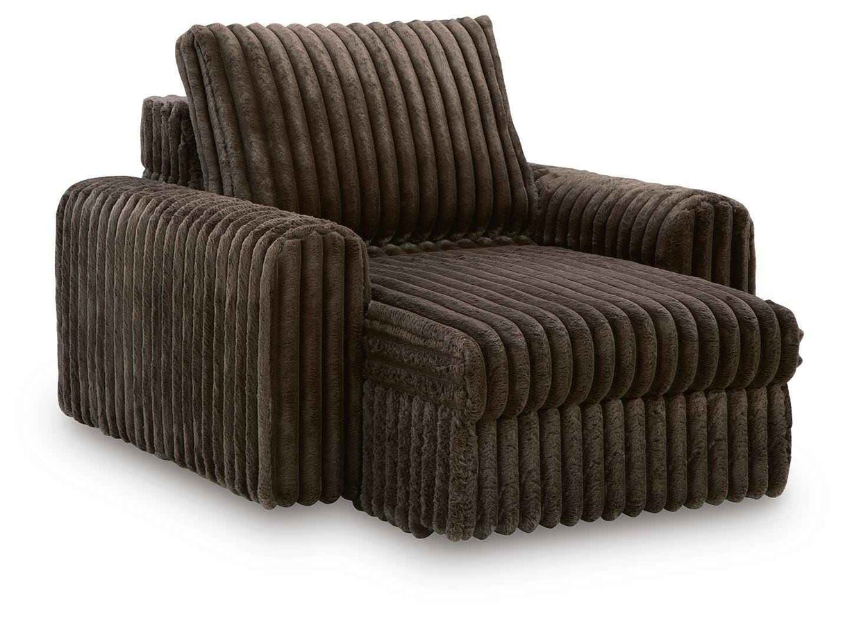 HamlinBay Chocolate Power Gliding Chaise by Ashley at Eve Furniture
