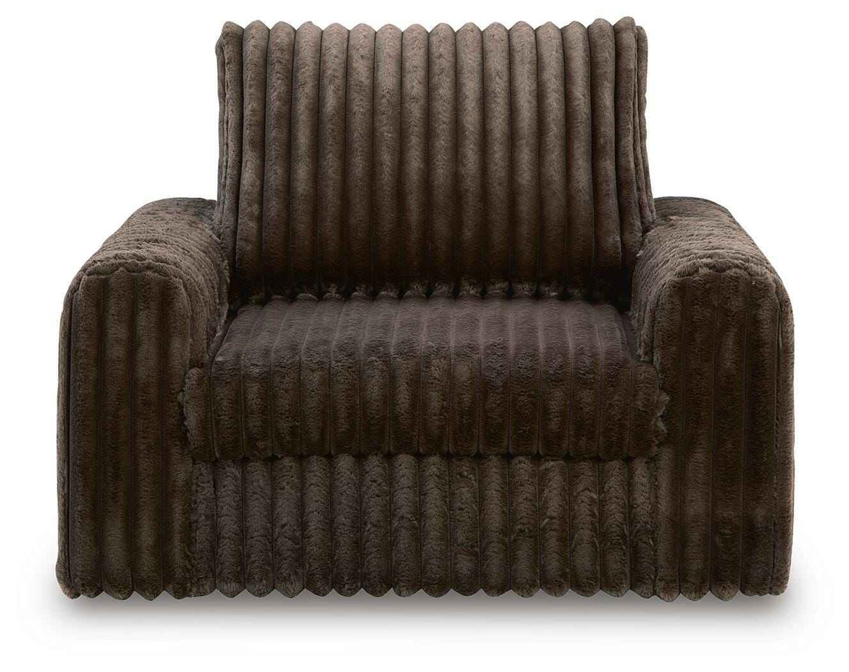 HamlinBay Chocolate Power Gliding Chaise by Ashley at Eve Furniture