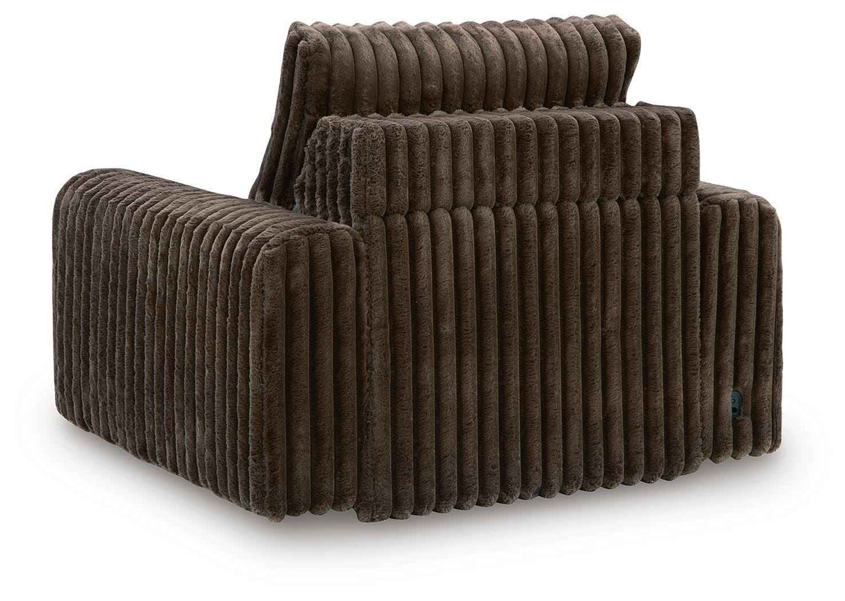 HamlinBay Chocolate Power Gliding Chaise by Ashley at Eve Furniture