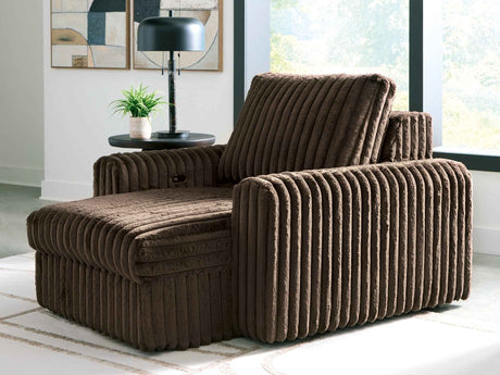 HamlinBay Chocolate Power Gliding Chaise by Ashley at Eve Furniture