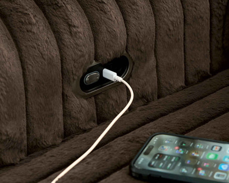 HamlinBay Chocolate Power Gliding Chaise by Ashley at Eve Furniture