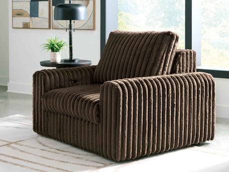 HamlinBay Chocolate Power Gliding Chaise by Ashley at Eve Furniture