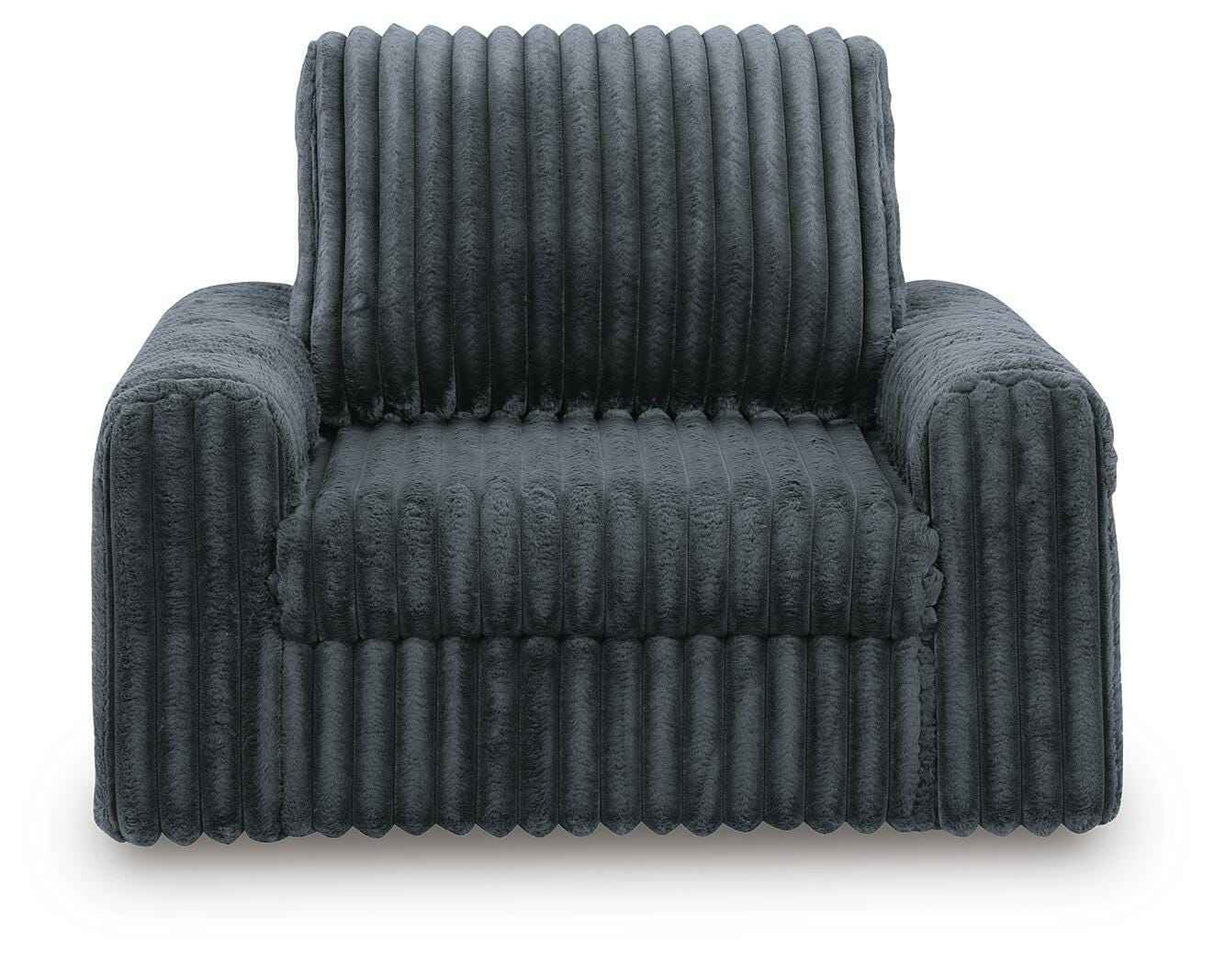 HamlinBay Gunmetal Power Gliding Chaise by Ashley at Eve Furniture