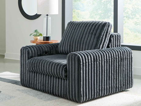 HamlinBay Gunmetal Power Gliding Chaise by Ashley at Eve Furniture
