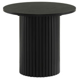 Hamlyn Black 2-piece Round Fluted Coffee and End Table Set by Coaster at Eve Furniture