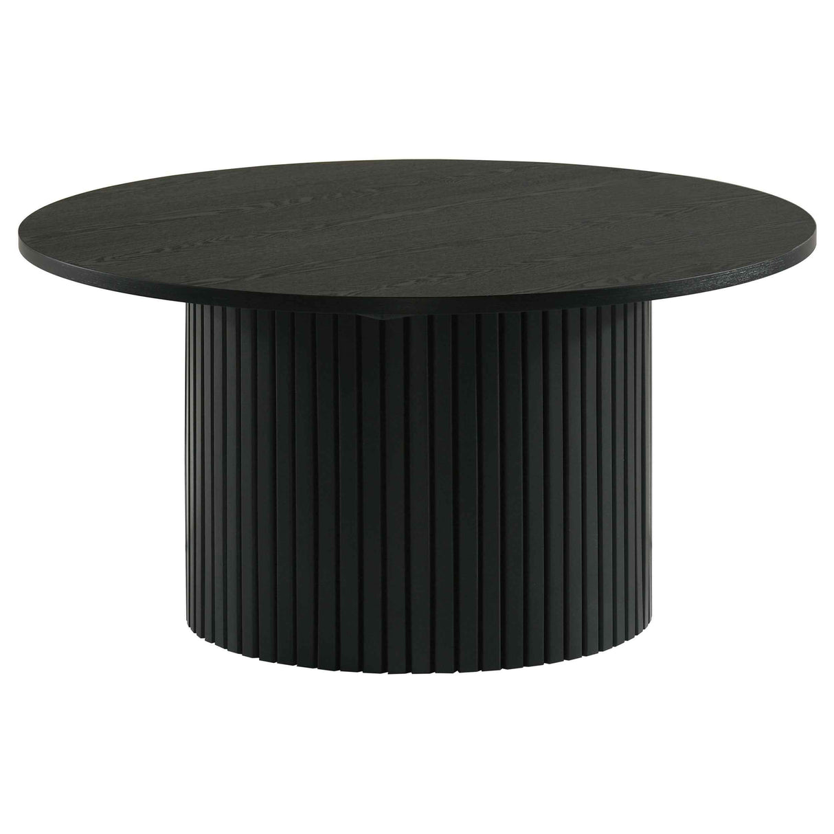 Hamlyn Black 2-piece Round Fluted Coffee and End Table Set by Coaster at Eve Furniture