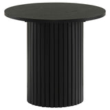 Hamlyn Black 3-piece Round Fluted Coffee and End Table Set by Coaster at Eve Furniture