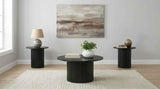 Hamlyn Black 3-piece Round Fluted Coffee and End Table Set by Coaster at Eve Furniture