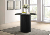 Hamlyn Black 43-inch Round Wood Counter Height Dining Table by Coaster at Eve Furniture