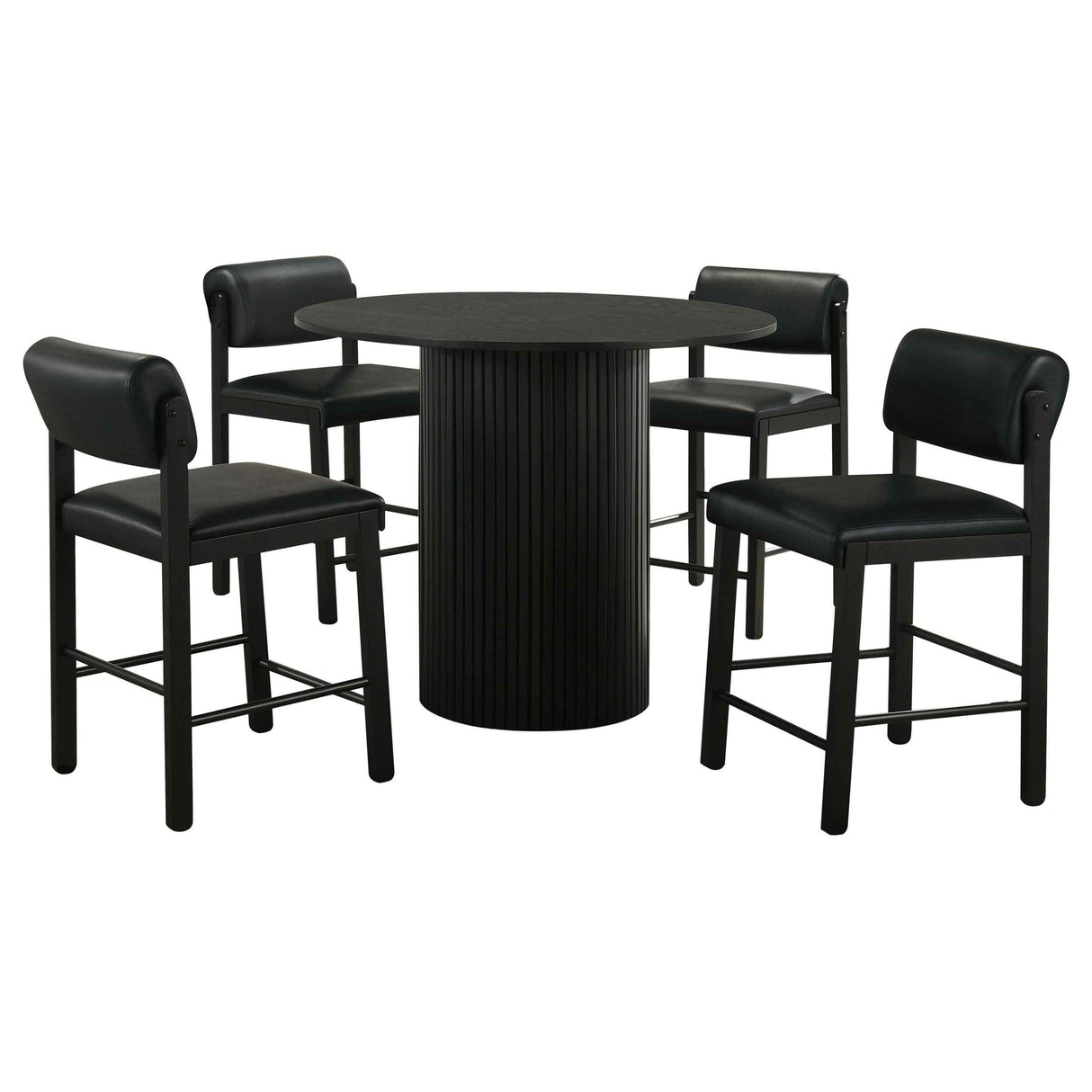 Hamlyn Black 5-piece Round Wood Counter Height Dining Set by Coaster at Eve Furniture