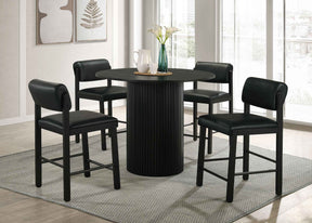 Hamlyn Black 5-piece Round Wood Counter Height Dining Set by Coaster at Eve Furniture