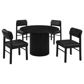 Hamlyn Black 5-piece Round Wood Dining Set by Coaster at Eve Furniture
