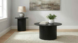 Hamlyn Black Round Fluted Occasional Cocktail Coffee Table by Coaster at Eve Furniture