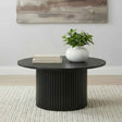 Hamlyn Black Round Fluted Occasional Cocktail Coffee Table by Coaster at Eve Furniture