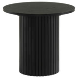 Hamlyn Black Round Fluted Occasional Side End Table by Coaster at Eve Furniture